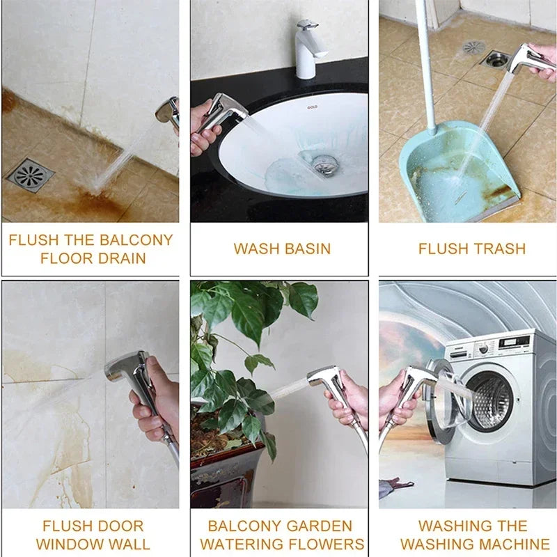 Toilet Bidet Faucet Black Handheld Sprayer Stainless Steel