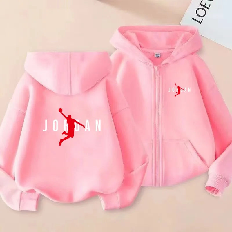 kids Autumn Winter Sweatshirt Basketball Charming Clothing Zipper Style Hoodie Girl Boy