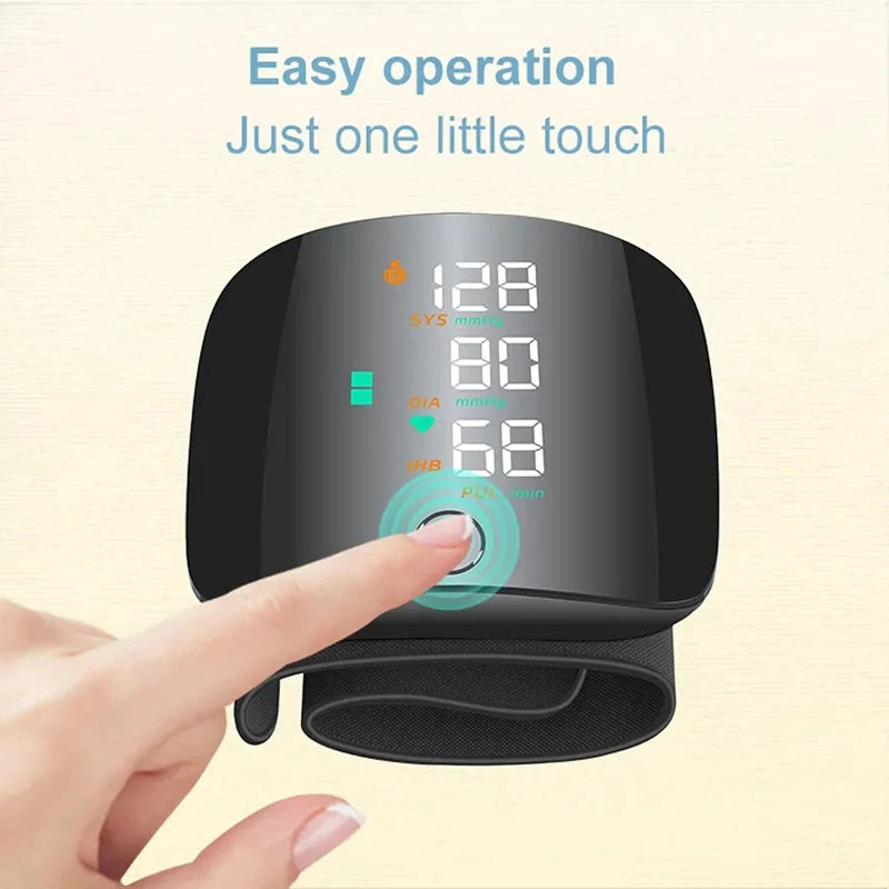 Rechargeable Digital Wrist Blood Pressure Monitor Sphygmomanometer