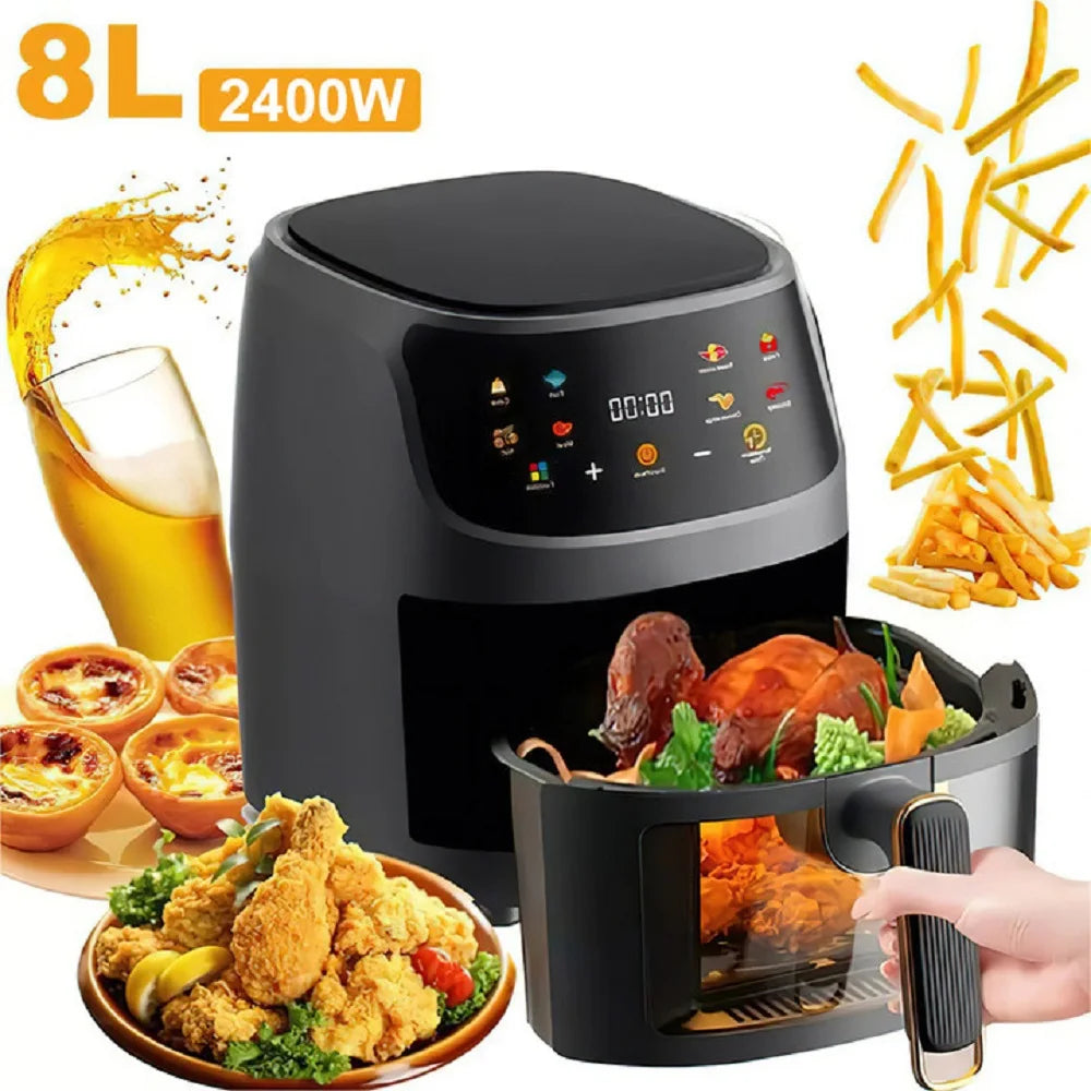 2400W 8L Large Capacity Intelligent LCD display Air Fryer
