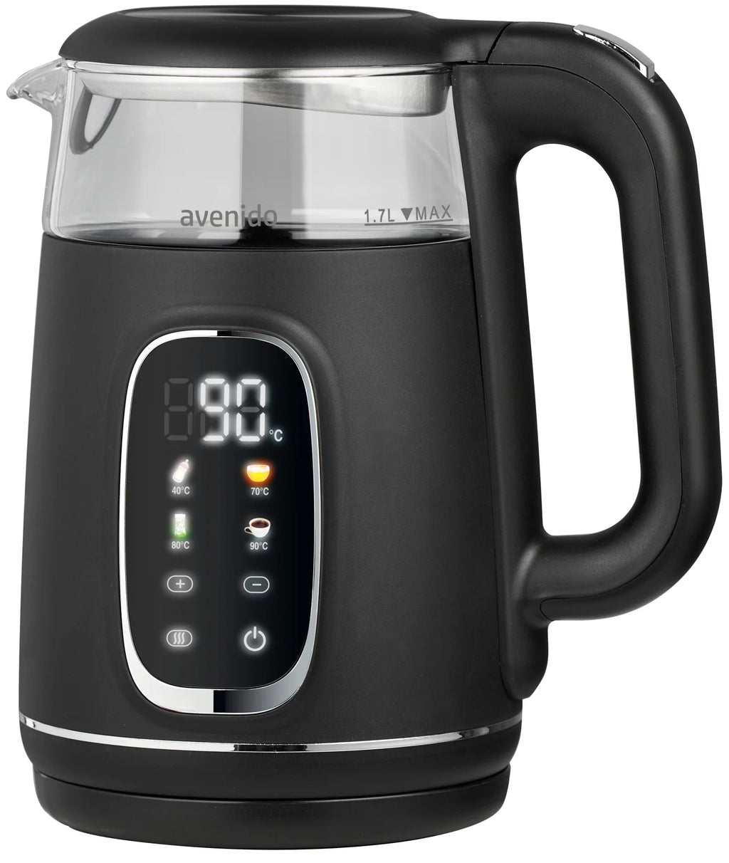 1.7 Litre Electric Glass Kettle Temperature Control Rotating Base