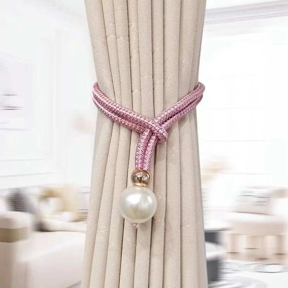 1PC Adjustable Pearl Curtain Clip Buckle Curtain Holder Pearl Binding Hook Home Decoration Accessories Curtain Tieback