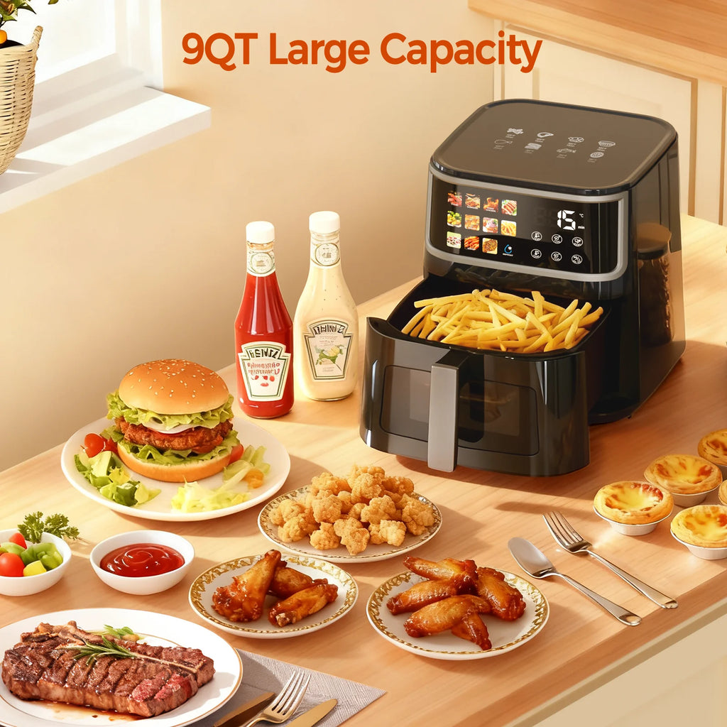 Smart Air Fryer 8L 1700W with Led Touch Screen 11 Preset Functions Max 200°C