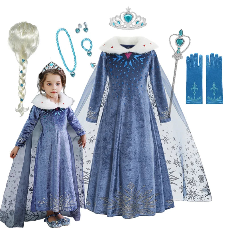 Elsa Dress for Girl Princess Birthday Party Winter Costume