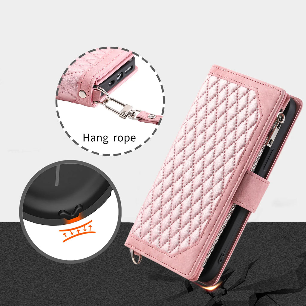 Crossbody Zipper Wallet Case for OnePlus 12 11 11R Leather