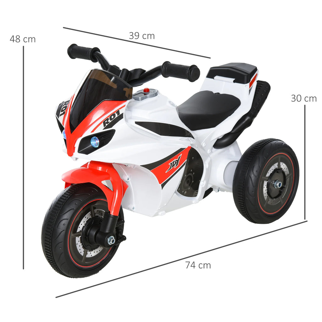 HOMCOM impeller, slide, motorcycle, 18-36 months, music/light, up to 20kg, white/red