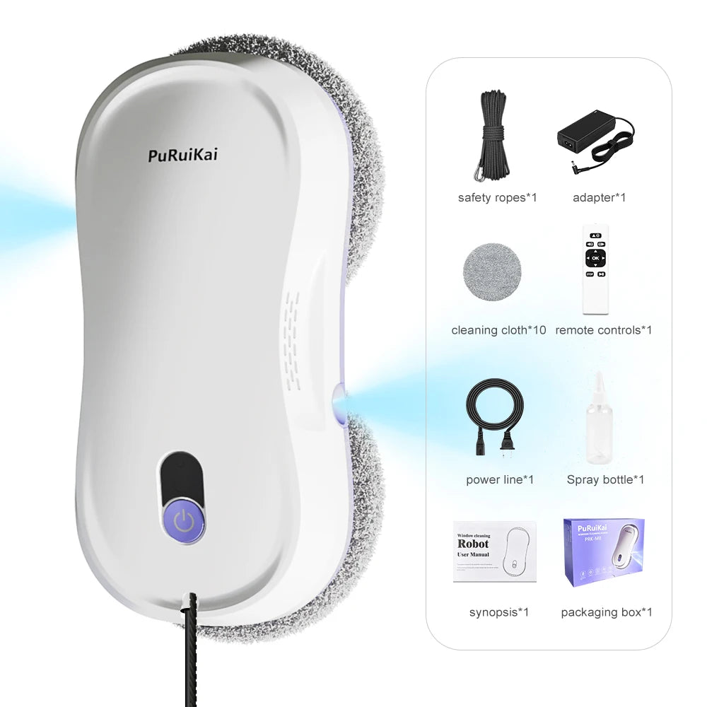 PuRuiKai  Window Cleaning Robot Automatic with Auto Dual Spray 5600Pa