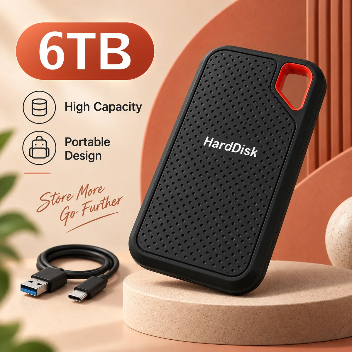 2TB External Hard Drive USB3.1 Mobile Storage Hard Disk
