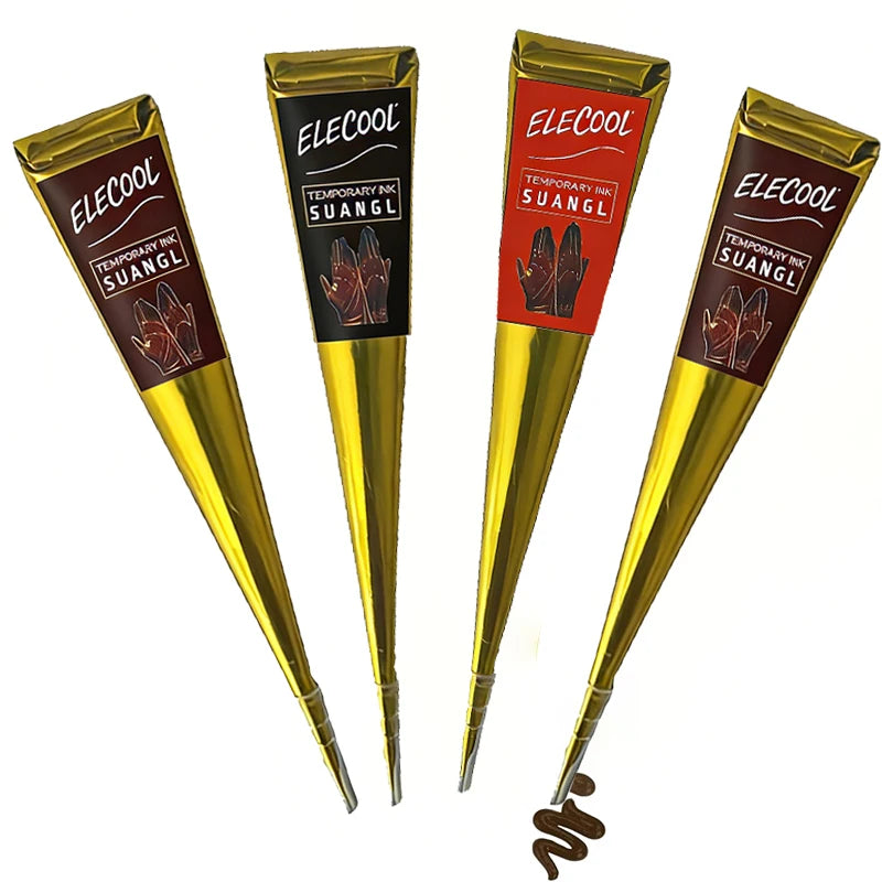 Indian Henna Brown Tattoo Paste Temporary Henna Cones for Tattoo Body Art Sticker Special Body Art Paint Red Black Henna