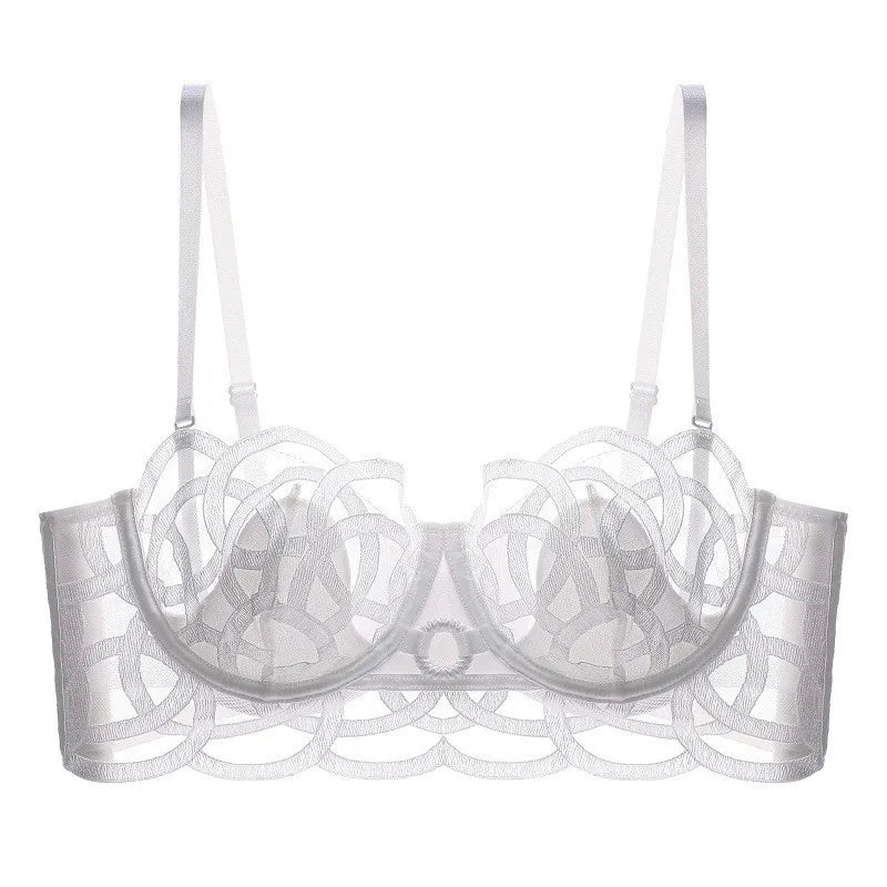 CINOON French Transparent Bra Lace Sexy Temptation Underwear Women Ultra