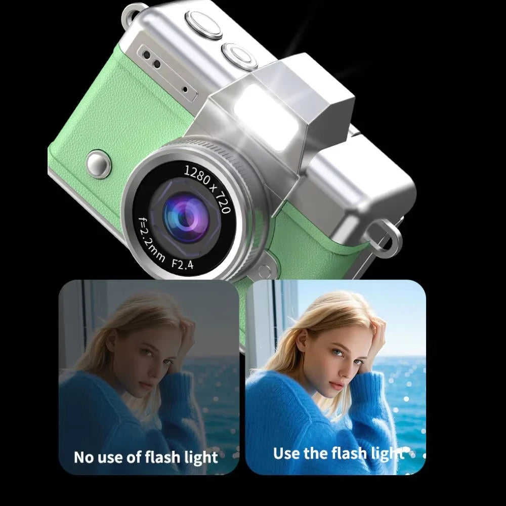 Ourlife Thumb Keychain Camera 1.47 Inch Flip Screen Retro CCD Mini Digital Camera HD Very Small Camcorder Video Recorder