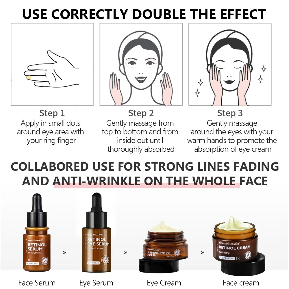 VIBRANT GLAMOUR Retinol Face Eye Cream Serum