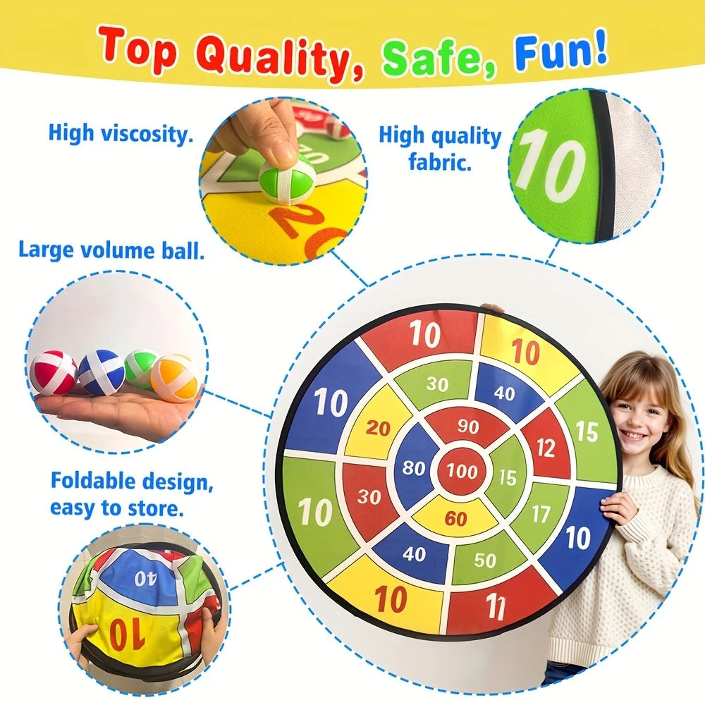 73.66cm Large Dart board for Kids with Sticky Balls Indoor Outdoor Fun Family Party Game
