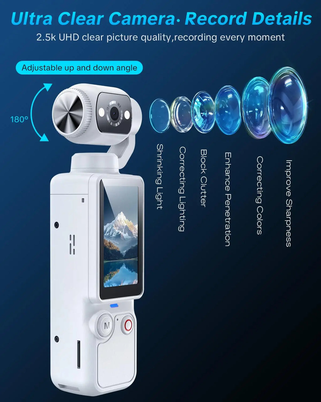 2026 New Portable 1MP Digital Camera with 4K Video, 16x Zoom & 180° Rotating Lens - Night Mode, Autofocus, Flash