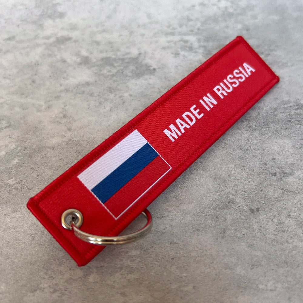 1 Pc Sale Both Sided Embroidery Made In UK SWEDEN KOREA RUSSIA Flag Luggage Bag Tag KeyChain Motorcycle Key accessory