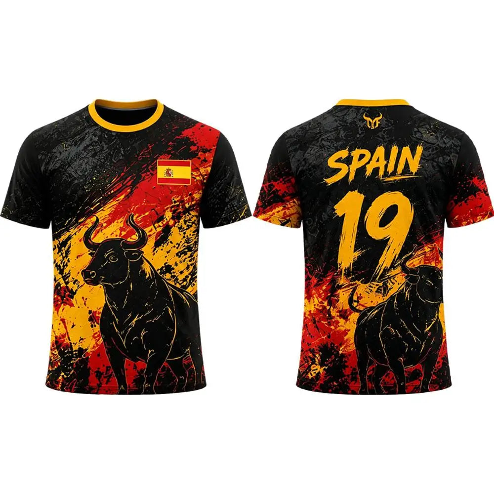 Spain Flag Print Jersey T-shirt 2026