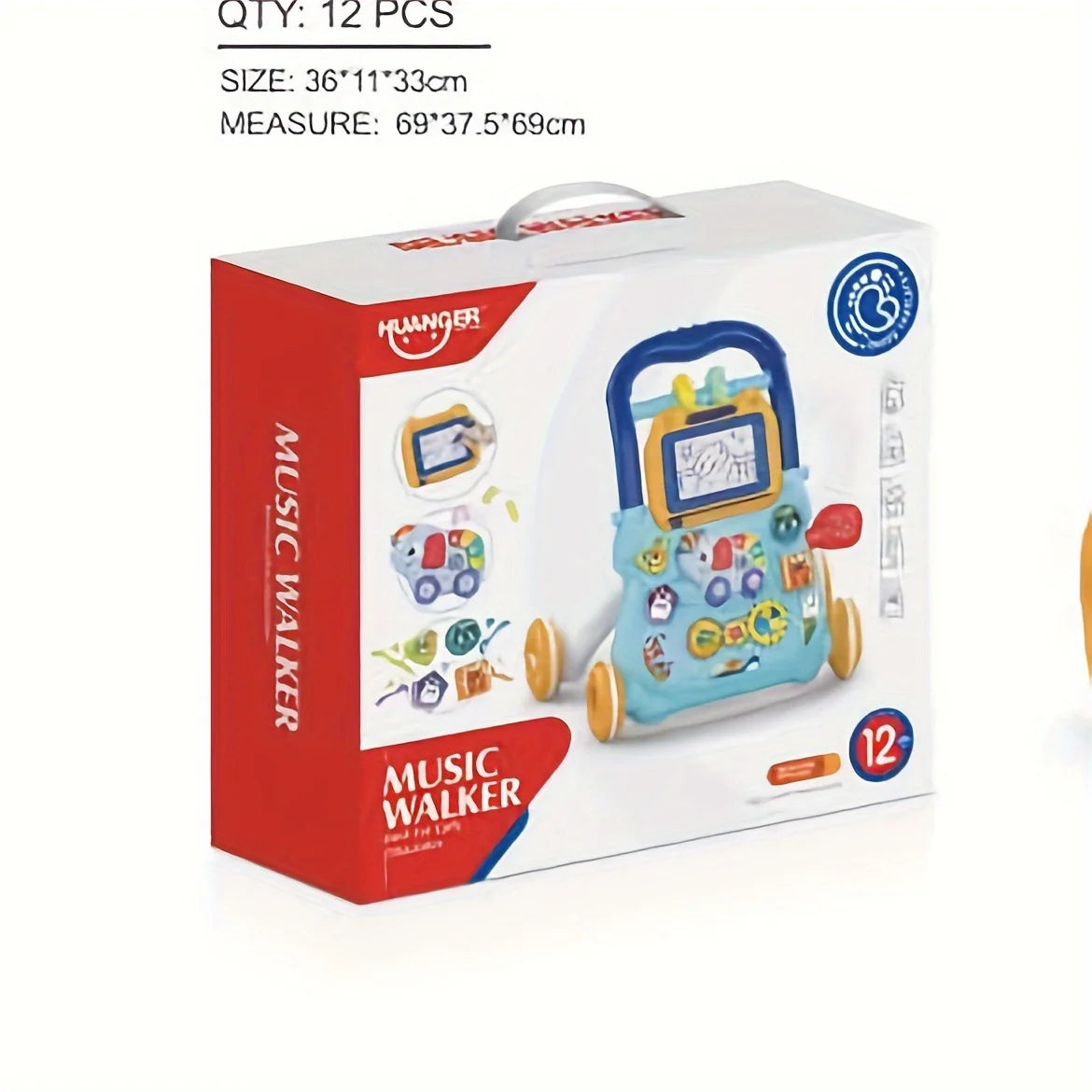 Baby Walker Trolley Early Educational Learning Walking Pushing Wheel