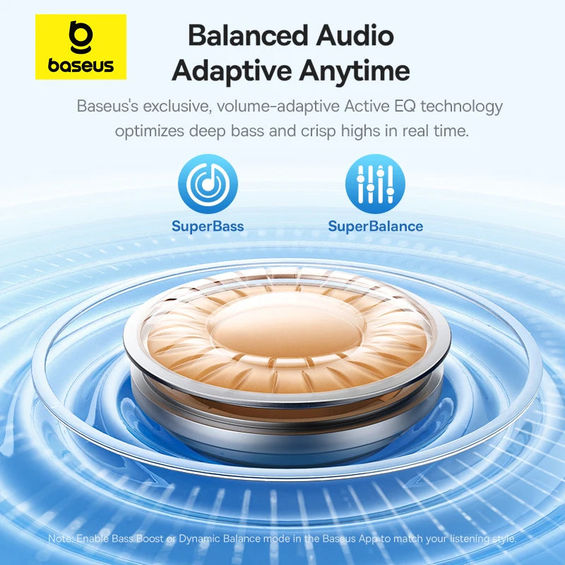 Baseus Bass BP1 Pro -50dB Noise Cancelling Wireless Earbuds Bluetooth 6.0 LDAC