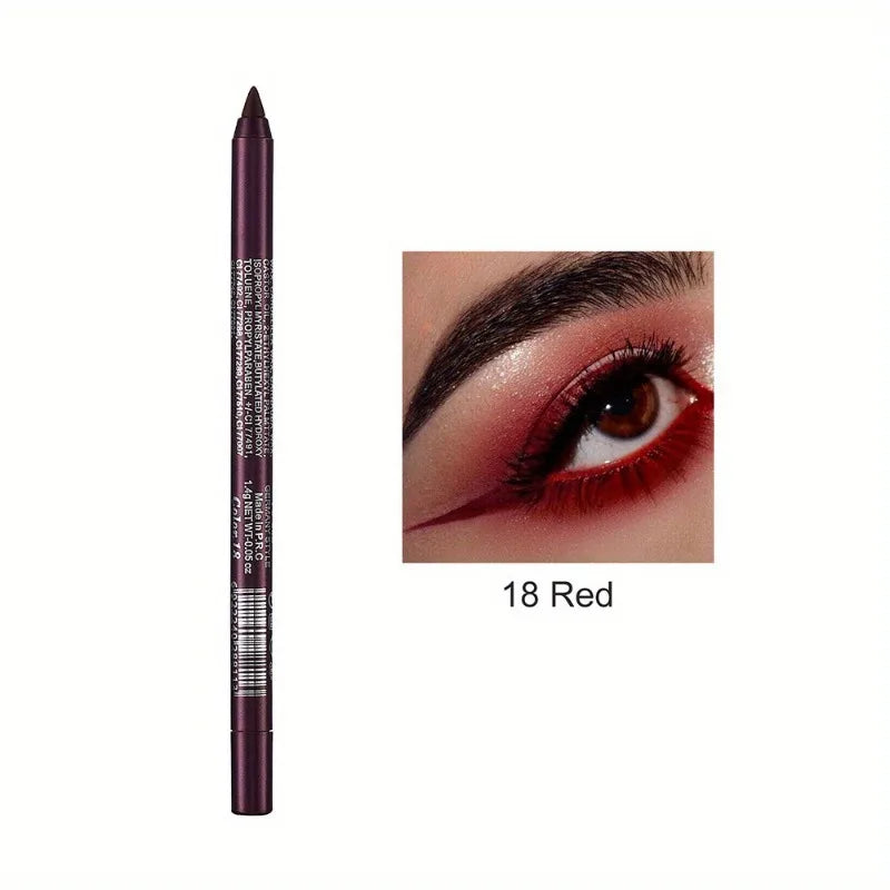 17 Colors Pearlescent Eyeliner Pencil Waterproof Long-lasting