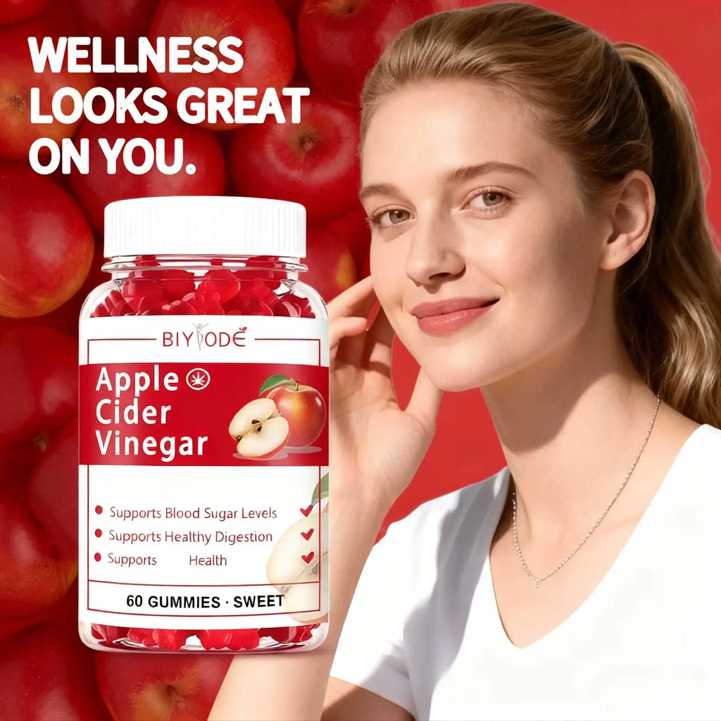 60 Count Apple Cider Vinegar Gummies Supplement Immune System