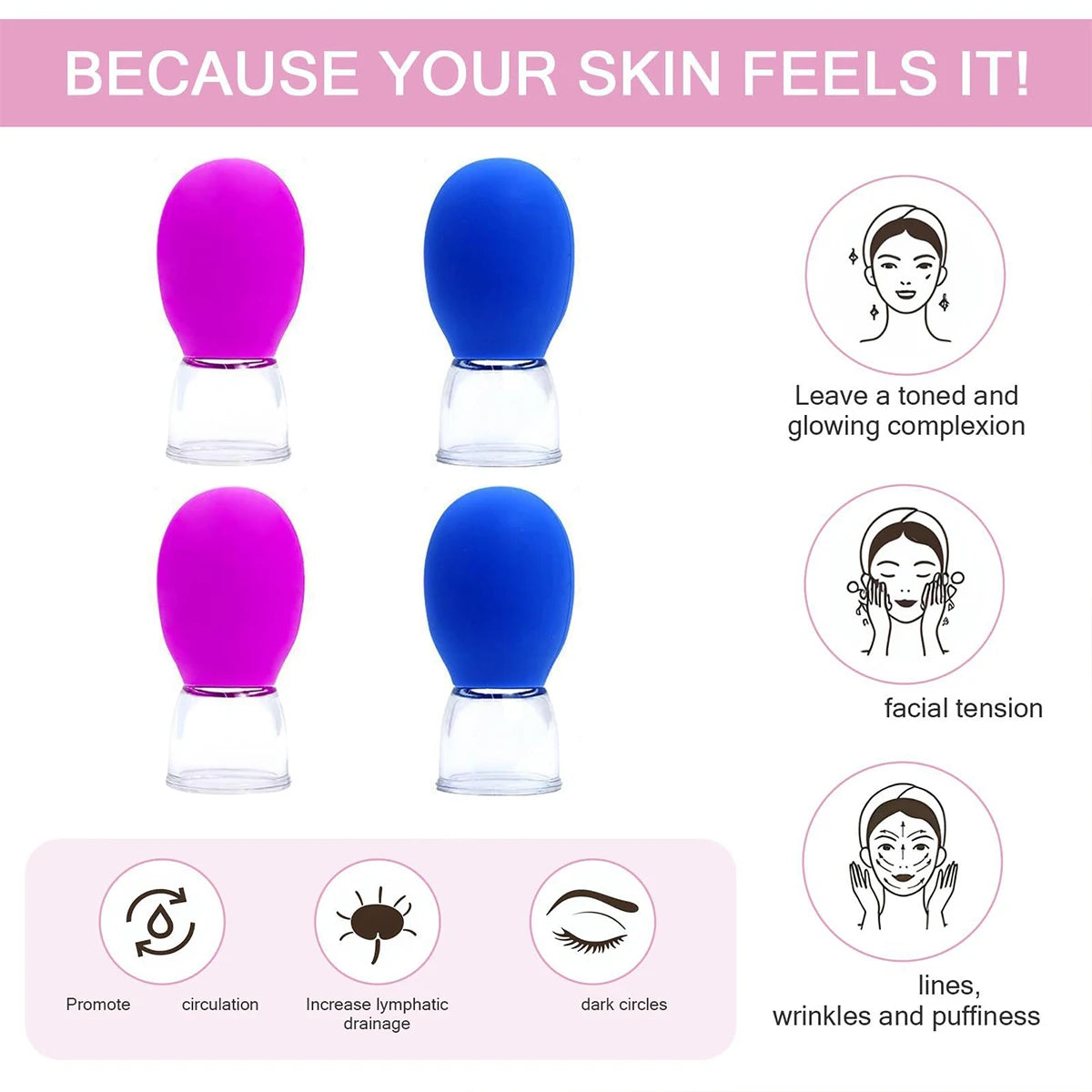 4-piece compact facial cupping care set
