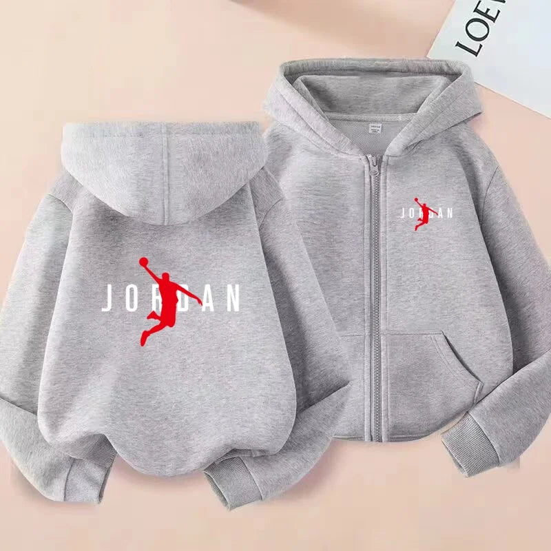 kids Autumn Winter Sweatshirt Basketball Charming Clothing Zipper Style Hoodie Girl Boy