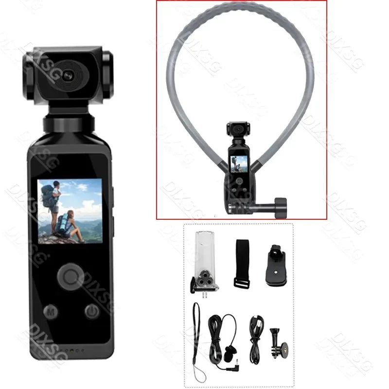 4K Ultra HD Pocket Action Camera 270° Rotatable Vlog Wifi Mini Sports Cam Waterproof Case