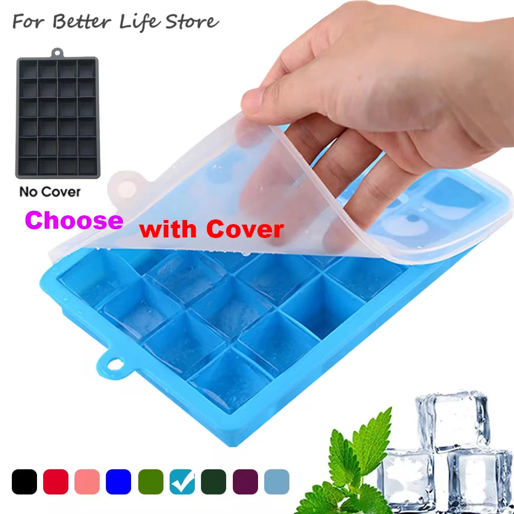 With Lid / No Lid 24-Hole Silicone Ice Tray Square Box Auxiliary