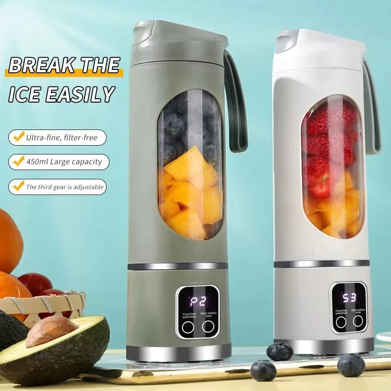 12 Blades Portable Fruit Juicer 450ml Capacity 3 Gears