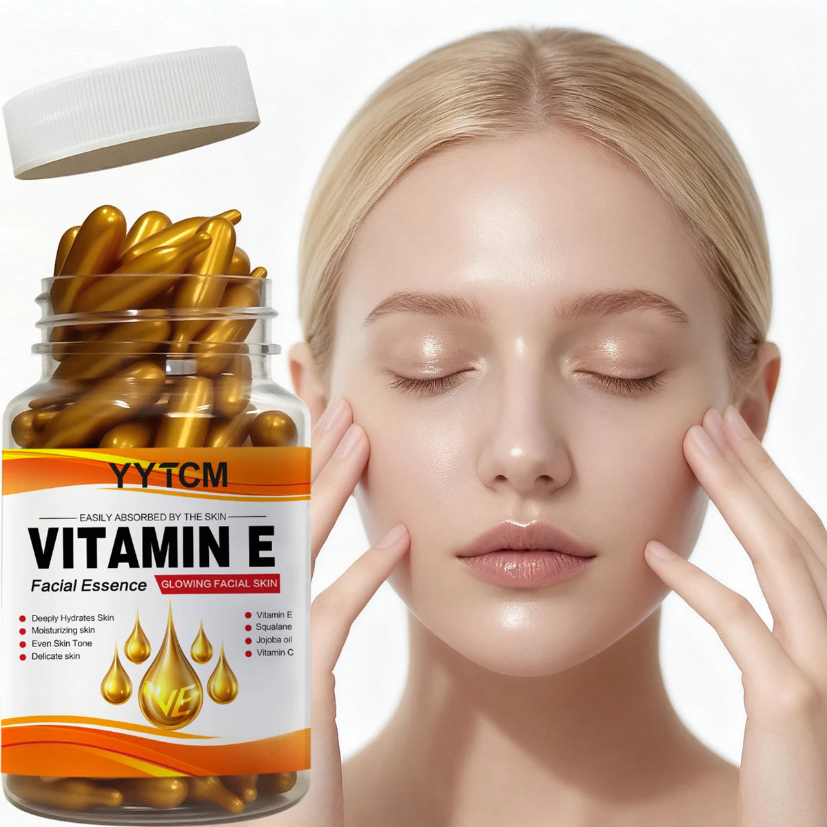 Vitamin E Deep Moisturizing Capsule Essence, Hydrates and Smooths Skin,/180 Capsules