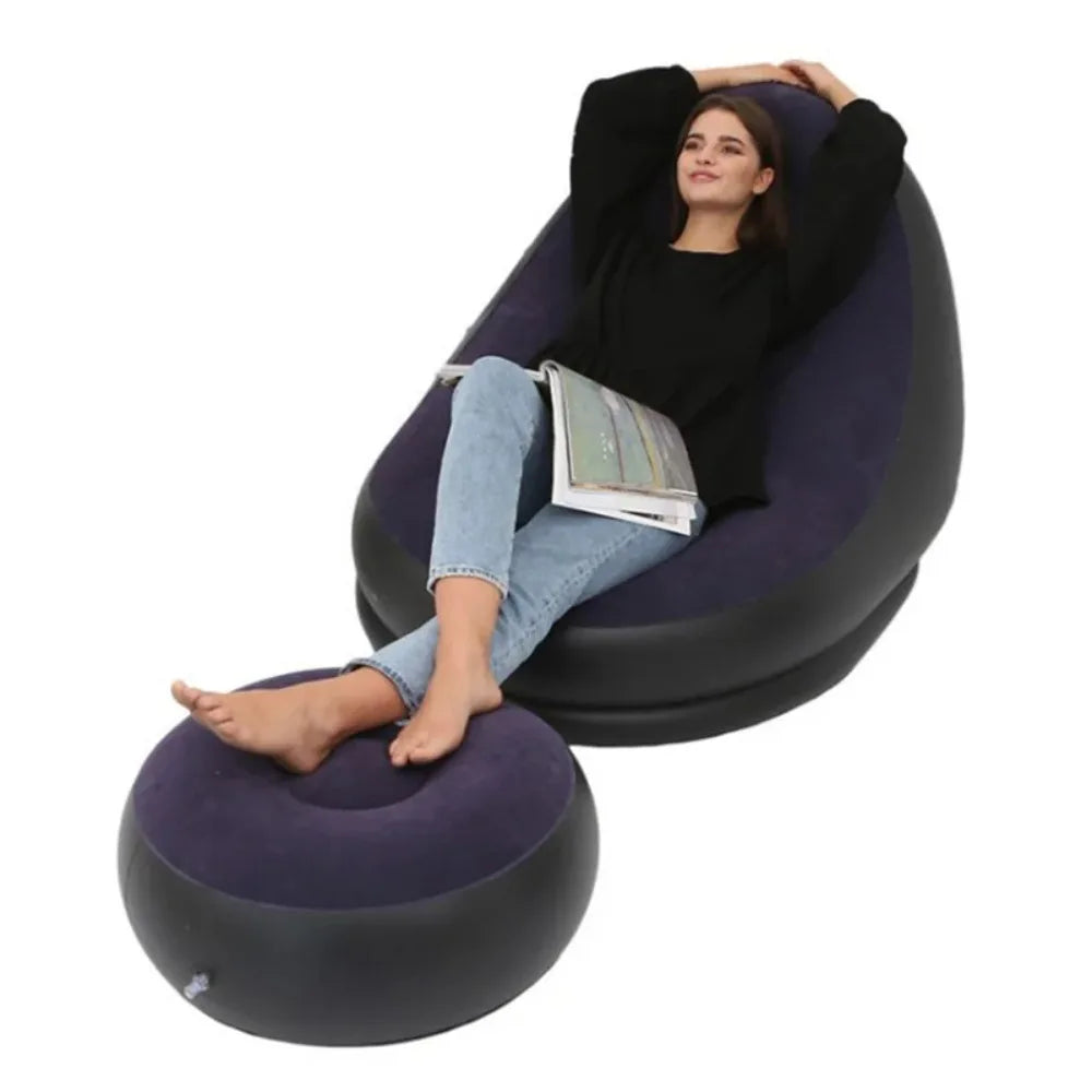 Lazy Inflatable Lounge Chair for Adults Folding Portable