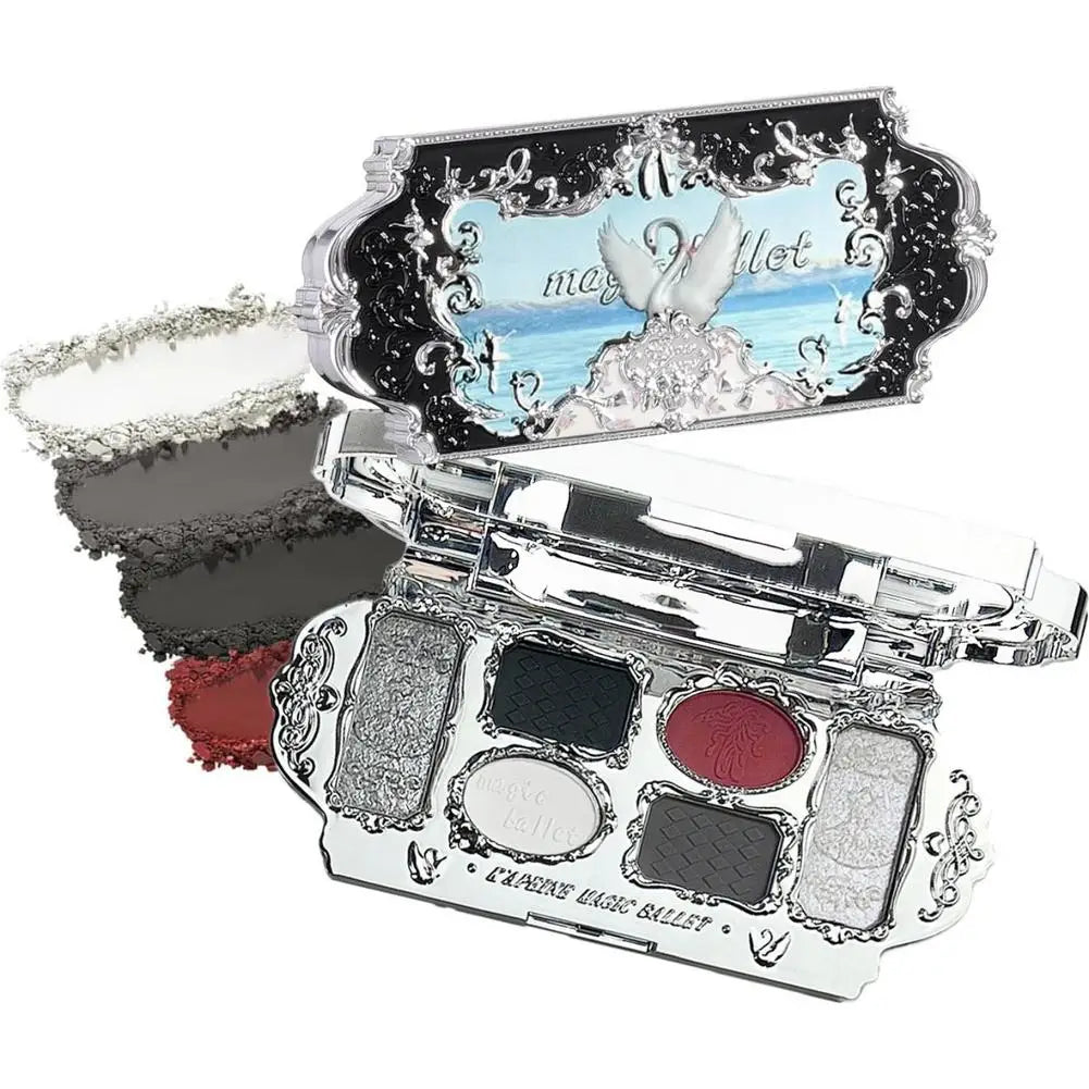 Magic Ballet Eyeshadow Palette Swan Ballet Eyeshadow Palette Matte Fine Shimmer Pearl Face Palette Glitter Eye Shadow