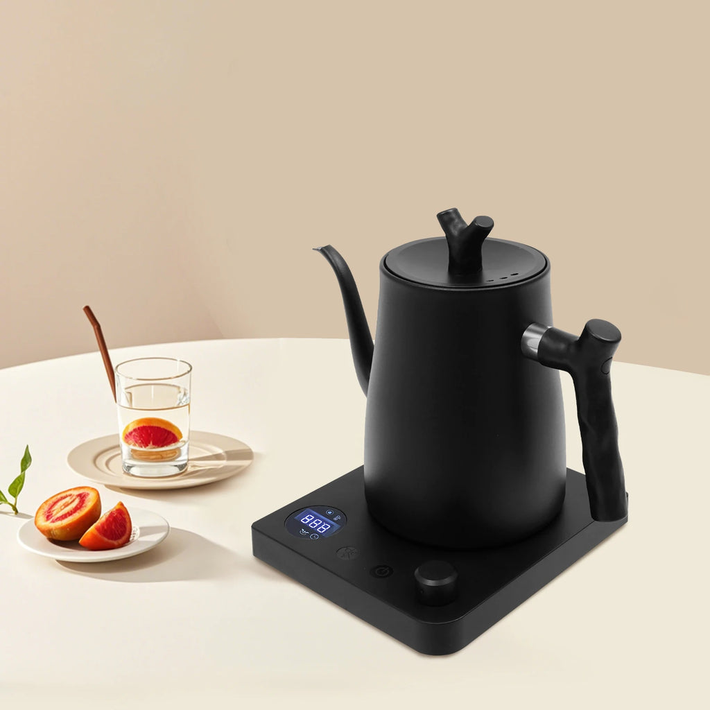 1L Electric Kettle 1KW 104-212°F LED White/Black Electric Coffee Kettle Water Heater Dry-Boil Protection 3 Ventilated Holes