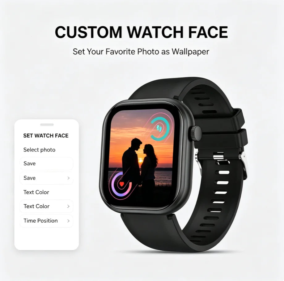 Smart Watch Compatible for Android/iPhone with Wireless Calling/Sending, Camera Control