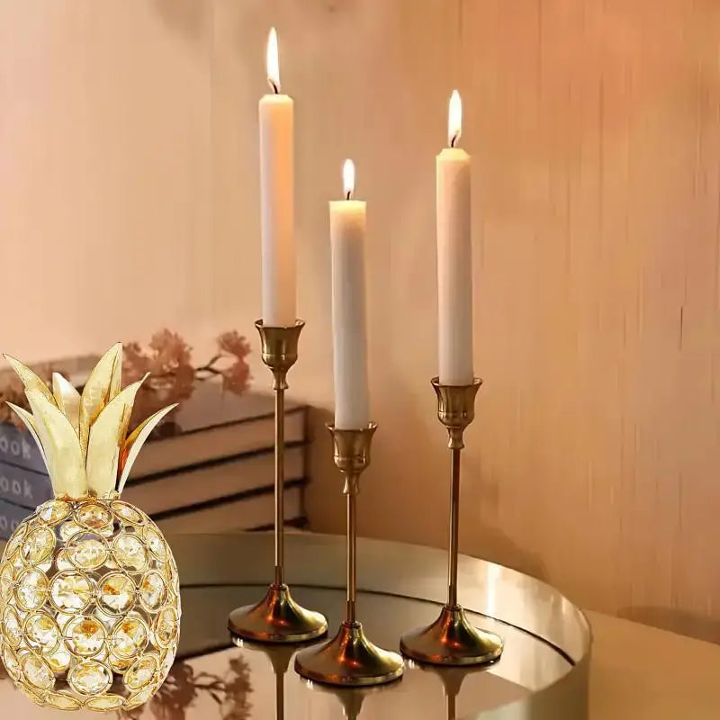 Vintage Elegant Metal And Aluminum Set Of 3 Tabletop Candle Holders, Suitable For Wedding Anniversary, Home And Hotel Decoration