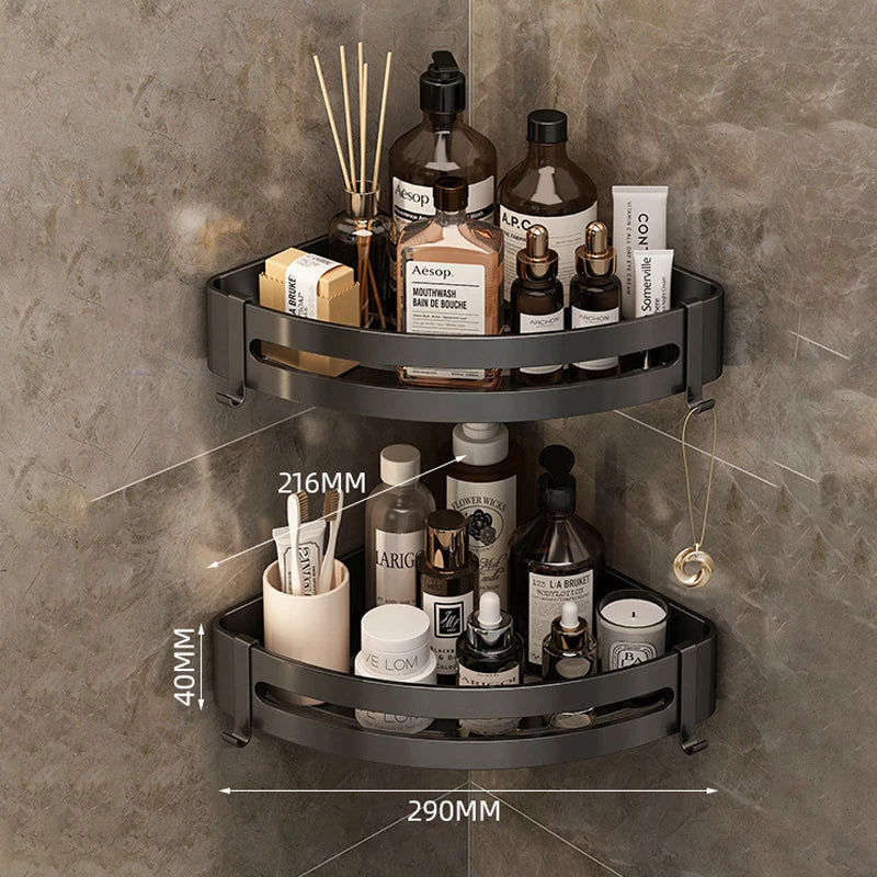 Bathroom Shelf over the Toilet No Drill Wall Mounted Shower Corner Storage Shelves Shampoo Rack Bathroom Hardware Accessories