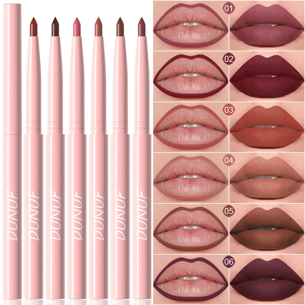 Multi Color Matte Lip Liner Crayon, Velvet Waterproof Lip Pencil