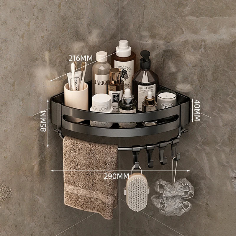 Bathroom Shelf over the Toilet No Drill Wall Mounted Shower Corner Storage Shelves Shampoo Rack Bathroom Hardware Accessories