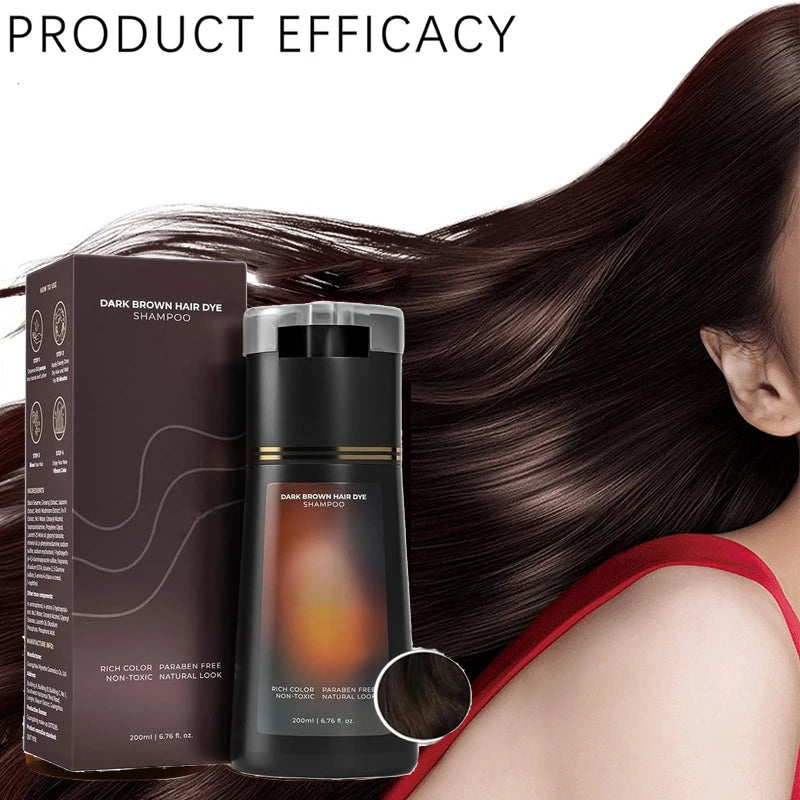 200ml Hair Dye Shampoo For Gray Hair Natural Hair Dye Kit Semi Permanent