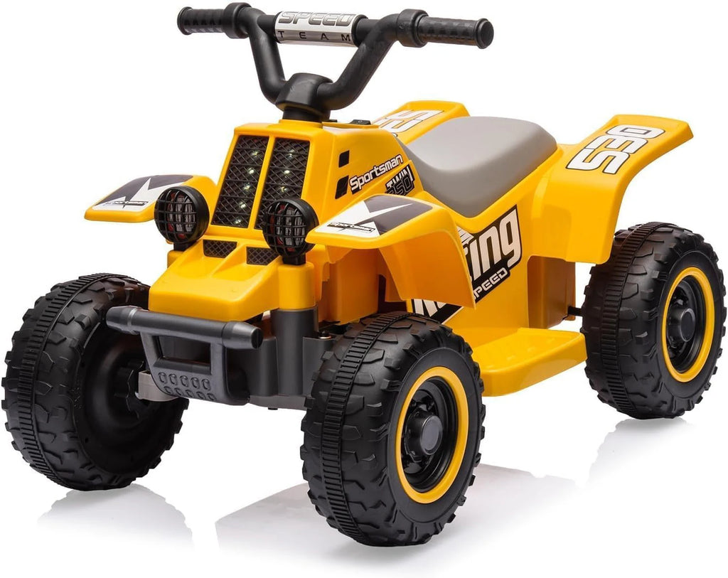 Electric Quad For Children 6V Ride-On Seat Car With LED Lights & Music, Horn, One-Button Start, 1.8 Km/h,  Mini ATV From 3 years