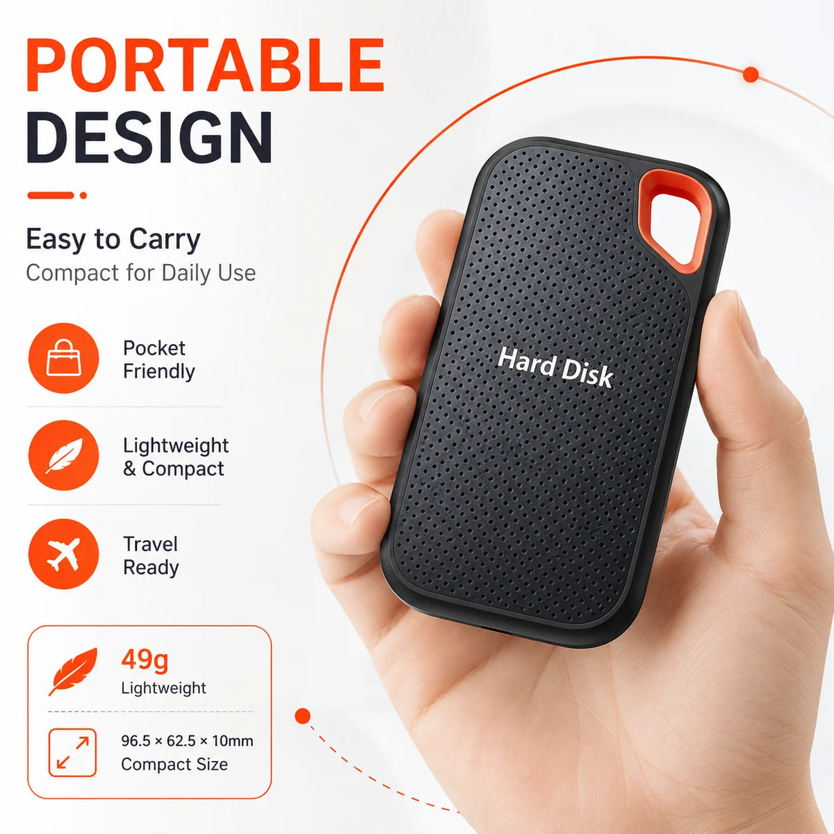 2TB External Hard Drive USB3.1 Mobile Storage Hard Disk