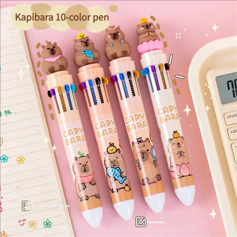 Kawaii Capybara Multicolor Pen 0.5mm Colorful Ink