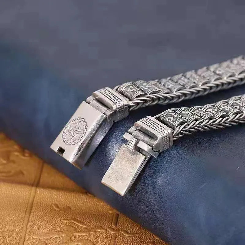 925 Sterling Silver Bracelet Vintage Men Bracelet for Man Women Fashion