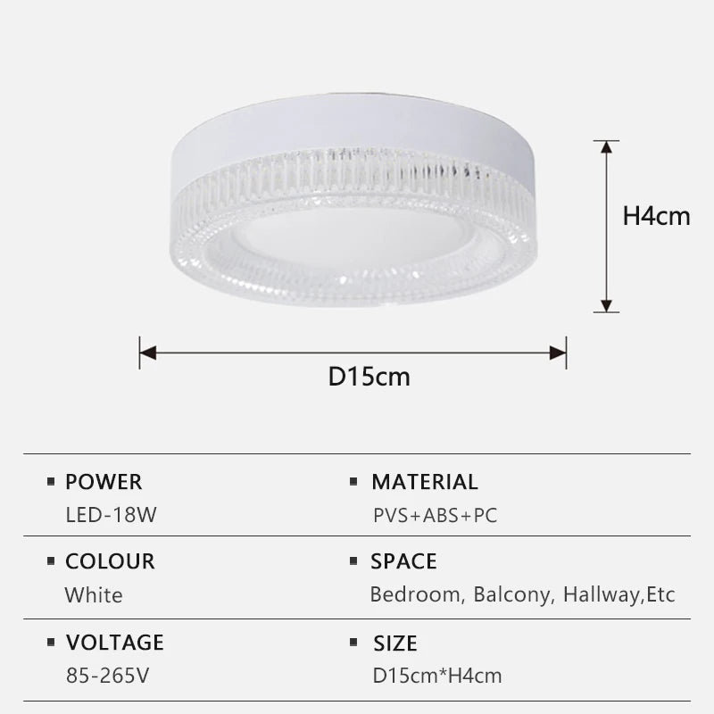 LED Ceiling Light Modern Simple Circular Crystal Light Indoor Home Light AC85-256V Living Room Bedroom Decor Lighting Fixtures