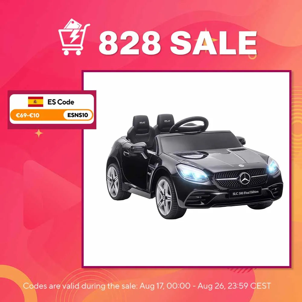 Aiyaplay Electric Car for Children +3 Years Old Mercedes Slc 300 with License