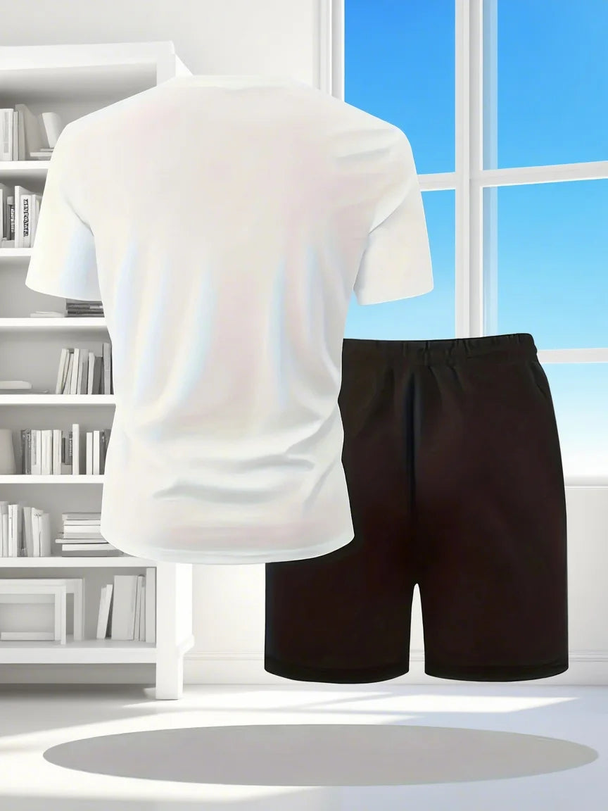 Men's Summer Breathable Sportswear Short Sleeve Shorts Set Lightweight Comfortable Sport Style Made in China