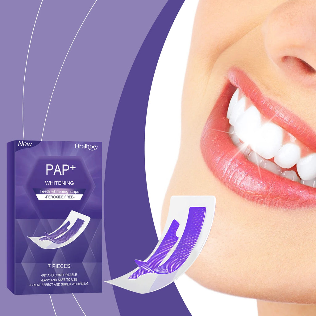 Purple Teeth Whitening Strips Bleaching Stains Remove Oral Whitening Supplies