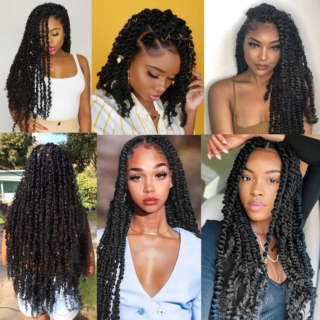Passion Twist Crochet Hair 22Inch 7Pack Water Wave
