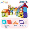 Children Building Houses Building Block Simulation Window Design Colored