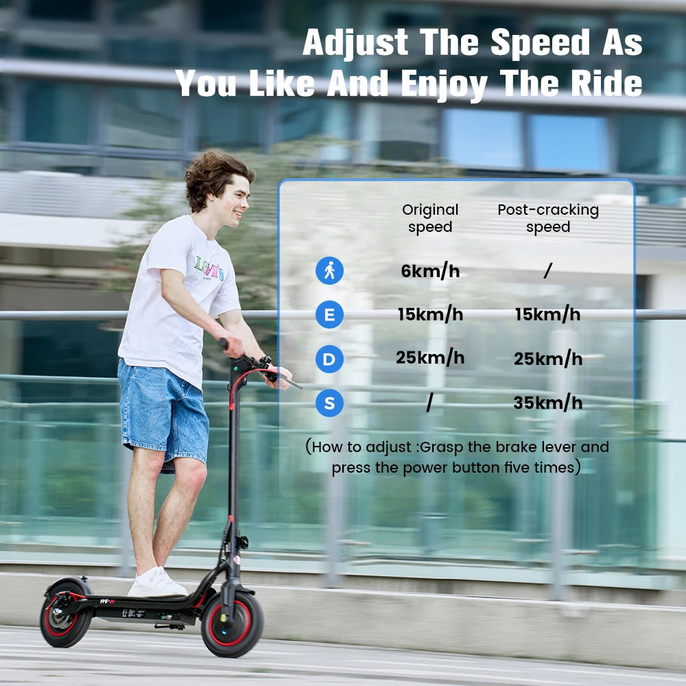 iScooter W6 10inch Electric Scooter 500W Adult E-Scooter 36V 10.5Ah  35km/h Speed Support APP 30km Range City Electric Scooters